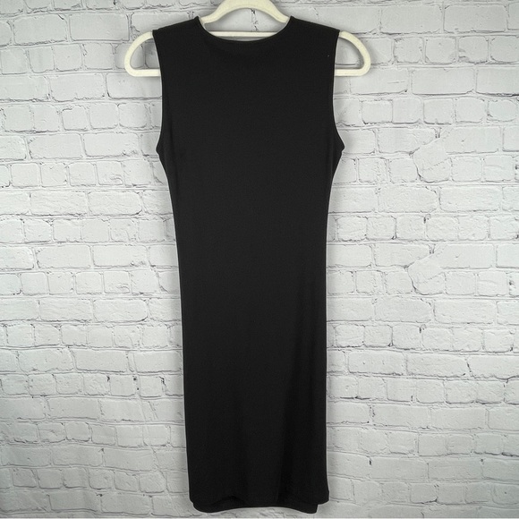 THEORY Jorainna SL2 black stretch cotton midi sheath dress, size S - Picture 4 of 12